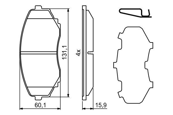Kit de plaquettes de frein, frein à disque BOSCH 0 986 494 855