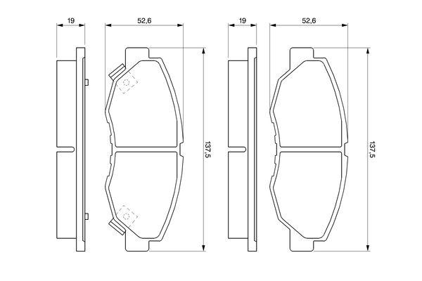 Kit de plaquettes de frein, frein à disque BOSCH 0 986 461 124