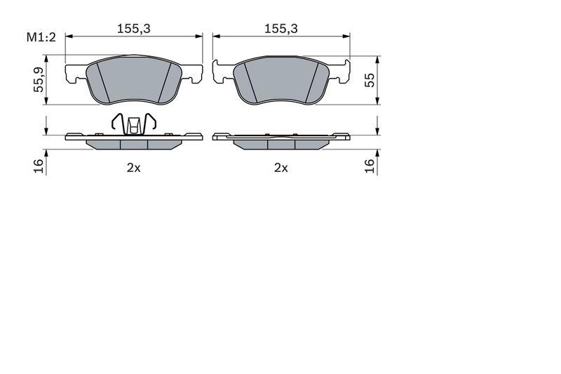 Kit de plaquettes de frein, frein à disque BOSCH 0 986 424 867