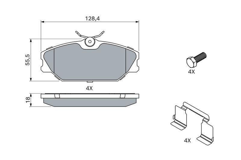 Kit de plaquettes de frein, frein à disque BOSCH 0986494656