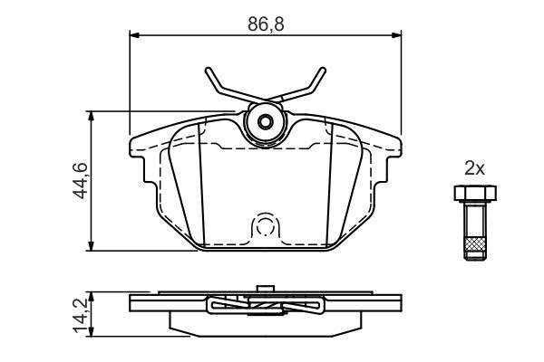 Kit de plaquettes de frein, frein à disque BOSCH 0986424545
