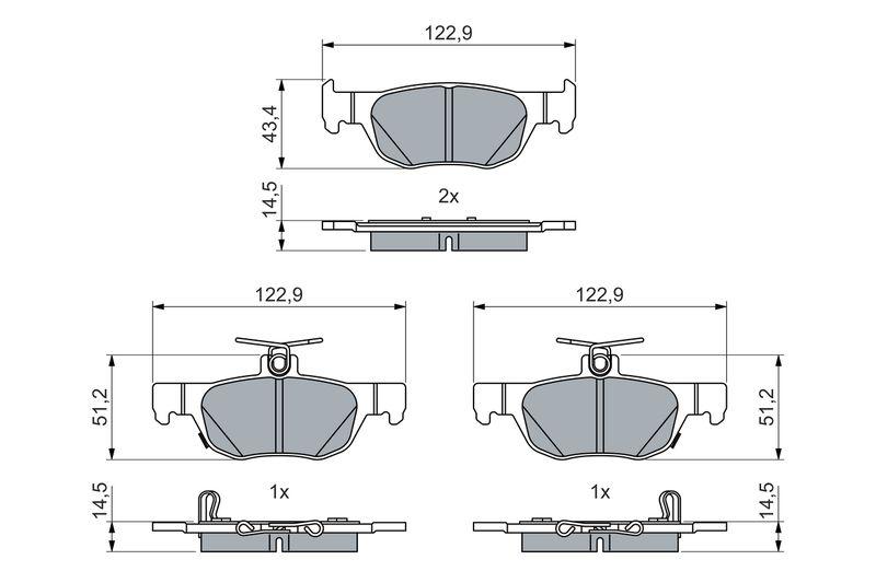 Kit de plaquettes de frein, frein à disque BOSCH 0 986 460 027