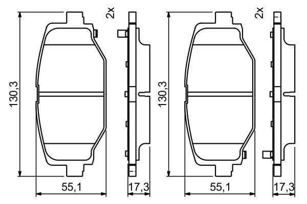 Kit de plaquettes de frein, frein à disque BOSCH 0 986 494 767