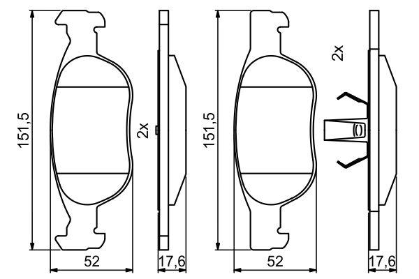 Kit de plaquettes de frein, frein à disque BOSCH 0 986 494 852