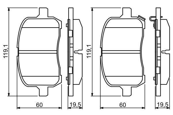 Kit de plaquettes de frein, frein à disque BOSCH 0 986 494 306