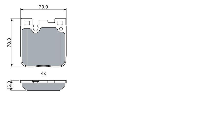 Kit de plaquettes de frein, frein à disque BOSCH 0 986 424 755
