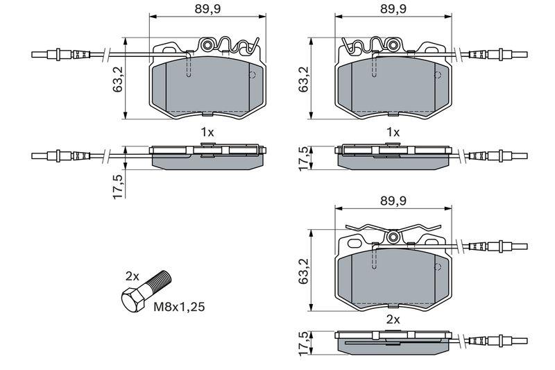 Kit de plaquettes de frein, frein à disque BOSCH 0 986 424 376