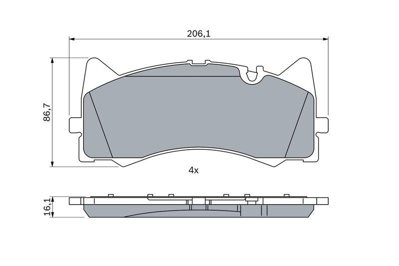 Kit de plaquettes de frein, frein à disque BOSCH 0 986 424 886
