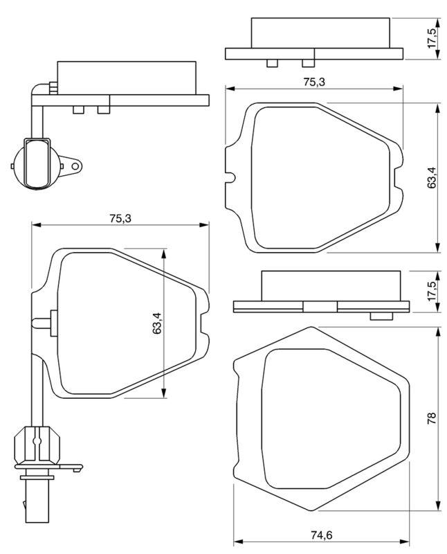 Kit de plaquettes de frein, frein à disque BOSCH 0986424690