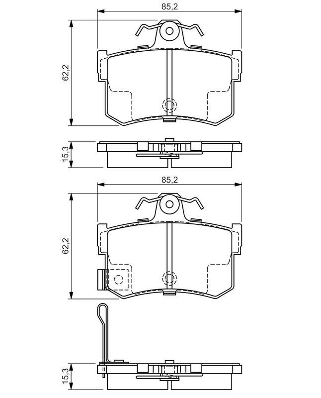 Kit de plaquettes de frein, frein à disque BOSCH 0986424568