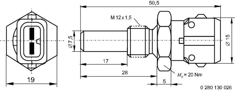 Sonde, température du liquide de refroidissement BOSCH 0 280 130 026