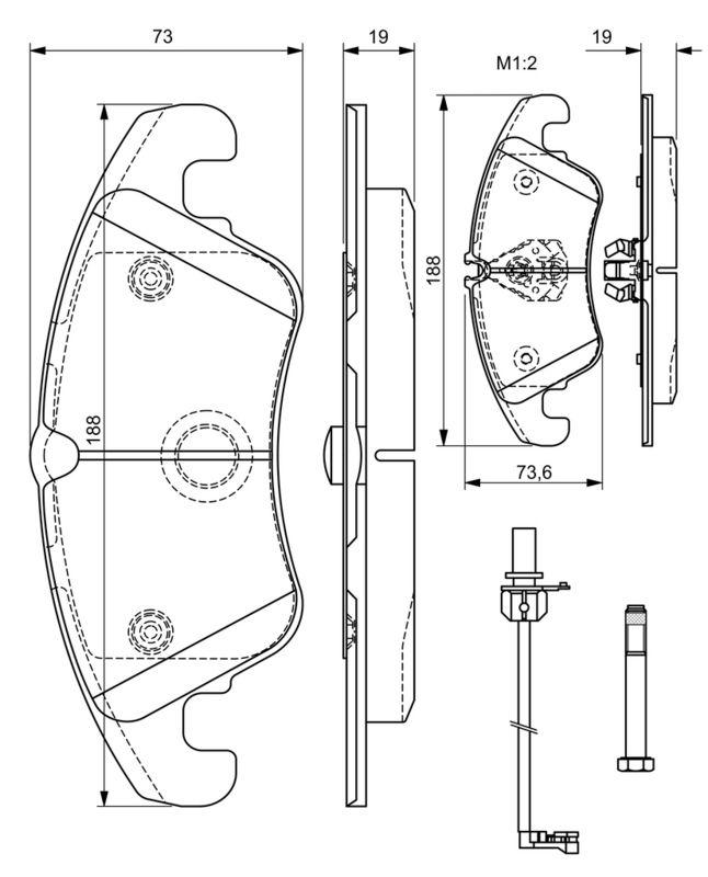 Kit de plaquettes de frein, frein à disque BOSCH 0986494201