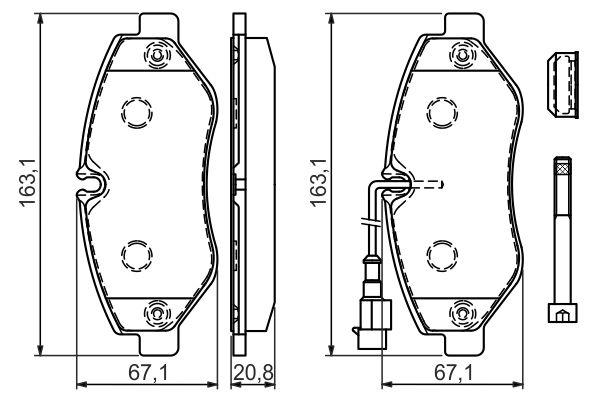 Kit de plaquettes de frein, frein à disque BOSCH 0 986 494 334