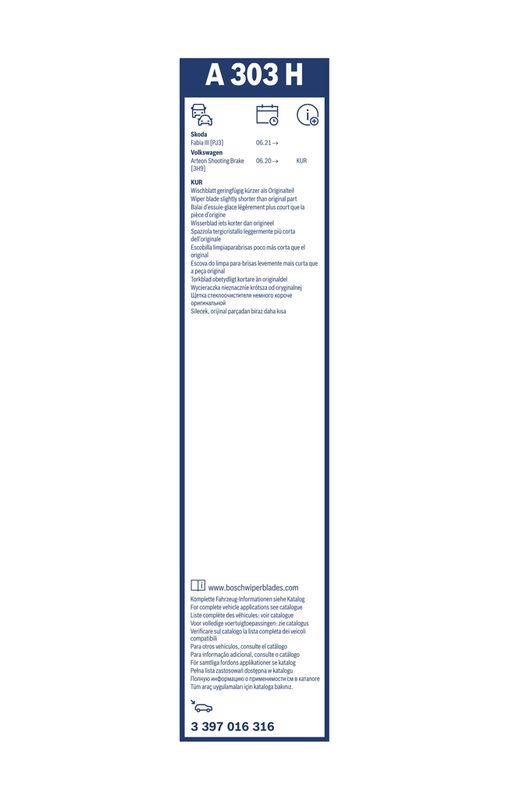 Balai d'essuie-glace BOSCH 3 397 016 316