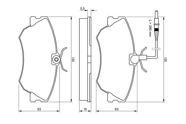 Kit de plaquettes de frein, frein à disque BOSCH 0 986 424 451