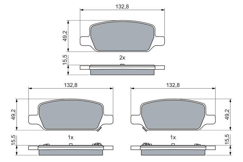 Kit de plaquettes de frein, frein à disque BOSCH 0 986 460 086