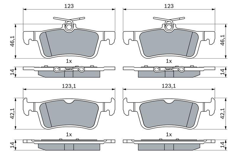 Kit de plaquettes de frein, frein à disque BOSCH 0 986 424 866