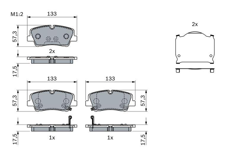 Kit de plaquettes de frein, frein à disque BOSCH 0 986 424 430