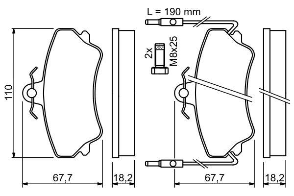 Kit de plaquettes de frein, frein à disque BOSCH 0 986 494 056