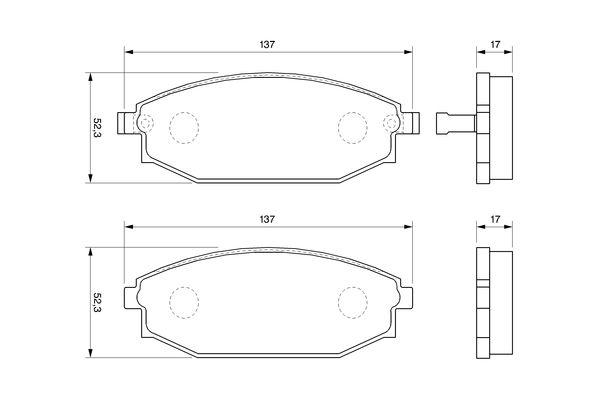Kit de plaquettes de frein, frein à disque BOSCH 0986424727