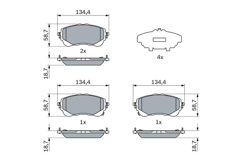 Kit de plaquettes de frein, frein à disque BOSCH 0 986 424 898