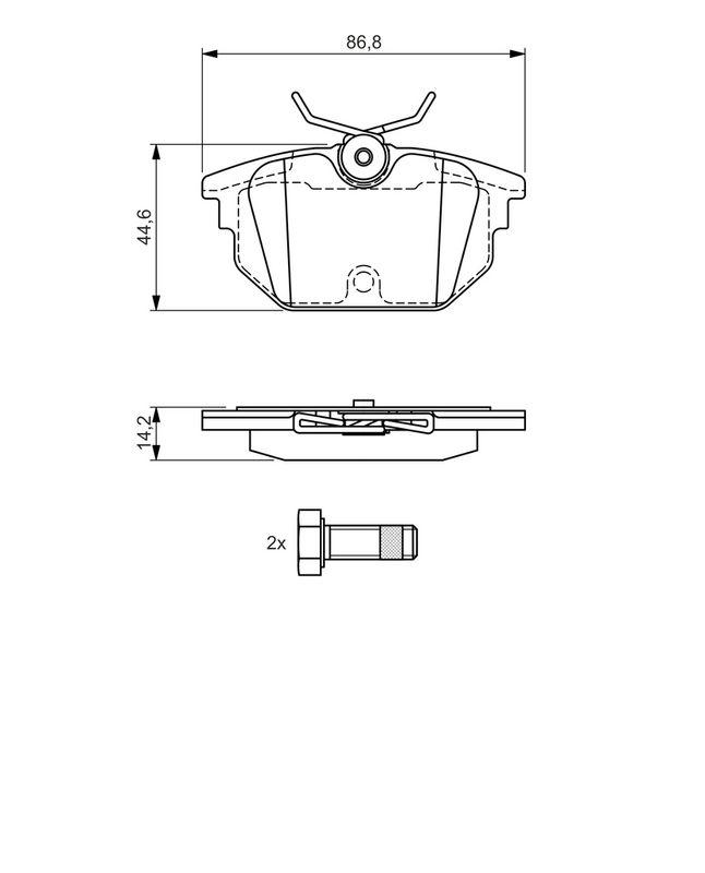 Kit de plaquettes de frein, frein à disque BOSCH 0986424545