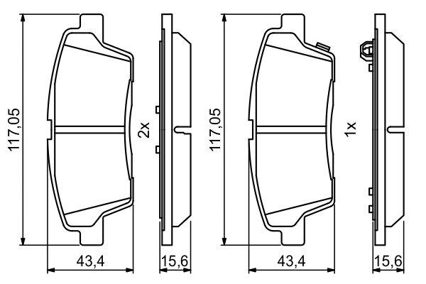 Kit de plaquettes de frein, frein à disque BOSCH 0 986 494 766