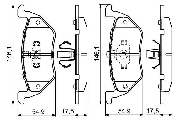 Kit de plaquettes de frein, frein à disque BOSCH 0 986 494 683