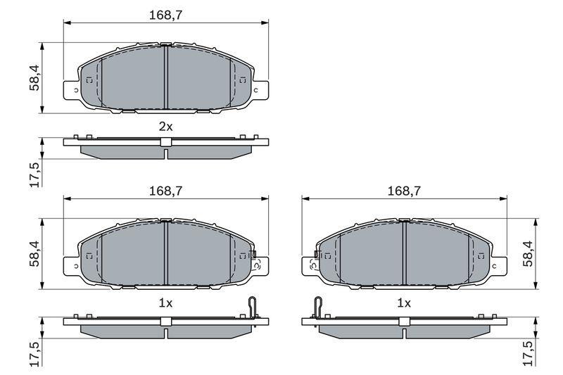 Kit de plaquettes de frein, frein à disque BOSCH 0 986 494 901