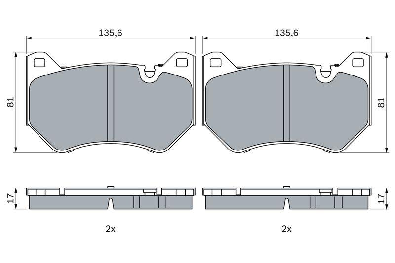 Kit de plaquettes de frein, frein à disque BOSCH 0 986 424 966