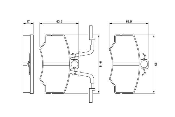 Kit de plaquettes de frein, frein à disque BOSCH 0 986 424 184