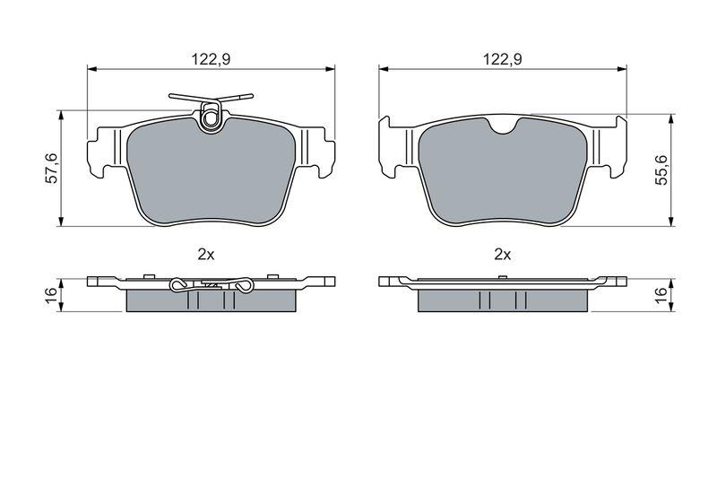 Kit de plaquettes de frein, frein à disque BOSCH 0 986 460 074