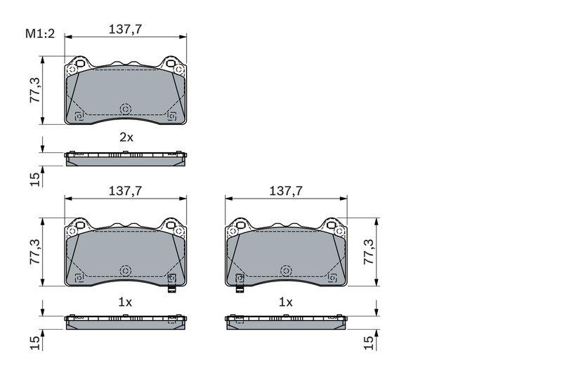 Kit de plaquettes de frein, frein à disque BOSCH 0 986 424 388