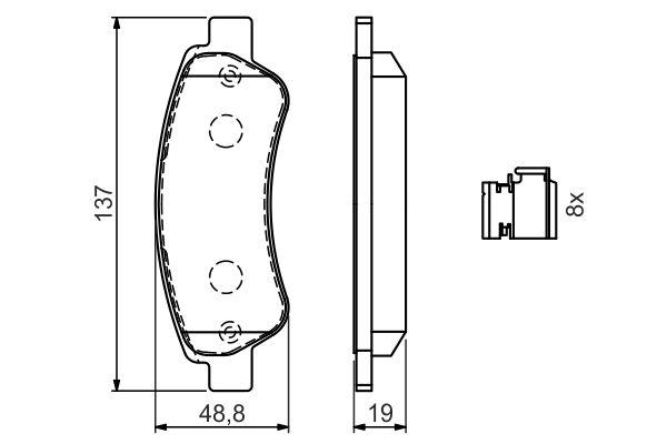 Kit de plaquettes de frein, frein à disque BOSCH 0 986 494 604