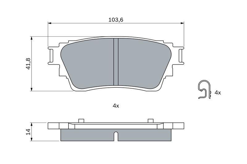 Kit de plaquettes de frein, frein à disque BOSCH 0 986 460 008