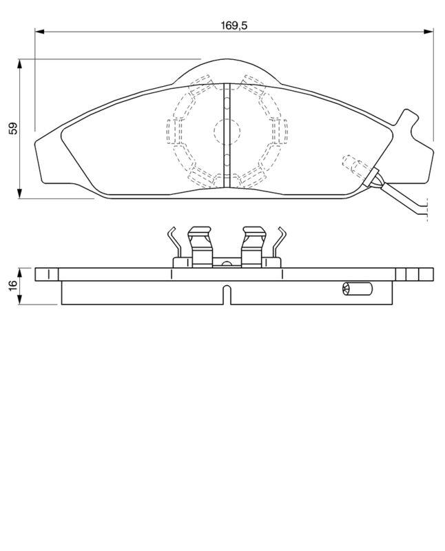 Kit de plaquettes de frein, frein à disque BOSCH 0986424551
