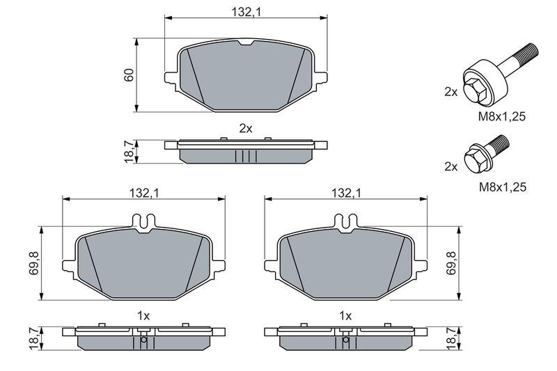 Kit de plaquettes de frein, frein à disque BOSCH 0 986 460 023