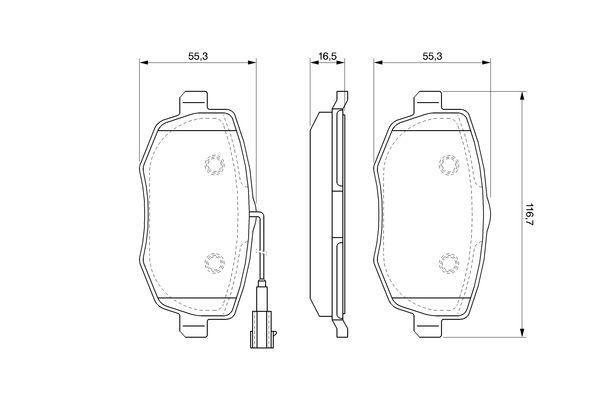 Kit de plaquettes de frein, frein à disque BOSCH 0 986 494 075