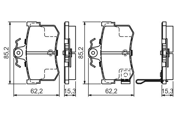 Kit de plaquettes de frein, frein à disque BOSCH 0986424568