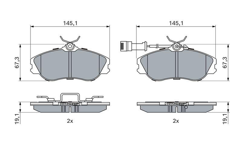 Kit de plaquettes de frein, frein à disque BOSCH 0 986 461 115
