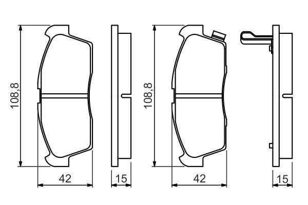 Kit de plaquettes de frein, frein à disque BOSCH 0 986 494 700