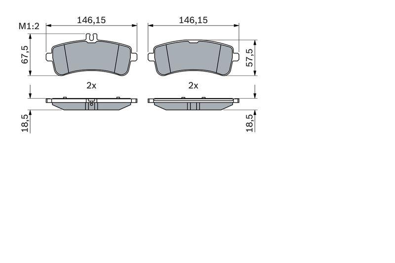 Kit de plaquettes de frein, frein à disque BOSCH 0 986 494 764