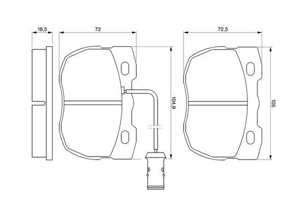 Kit de plaquettes de frein, frein à disque BOSCH 0986424287
