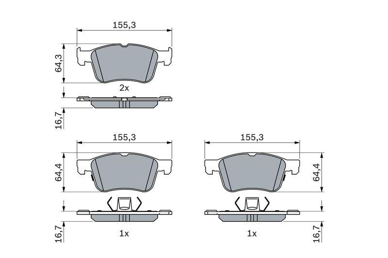 Kit de plaquettes de frein, frein à disque BOSCH 0 986 424 885