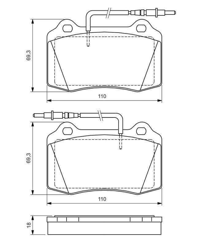 Kit de plaquettes de frein, frein à disque BOSCH 0986424658