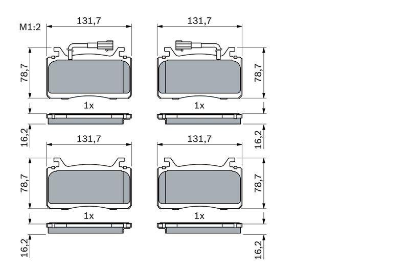 Kit de plaquettes de frein, frein à disque BOSCH 0 986 424 851
