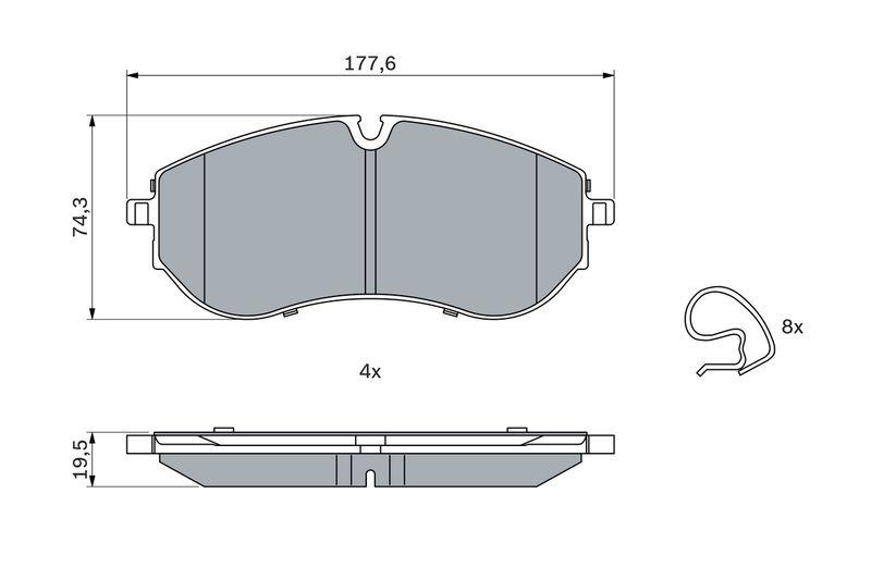 Kit de plaquettes de frein, frein à disque BOSCH 0 986 424 931