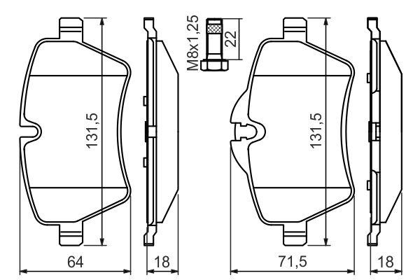 Kit de plaquettes de frein, frein à disque BOSCH 0 986 494 489