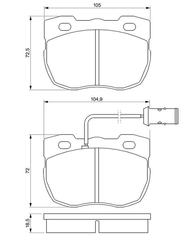 Kit de plaquettes de frein, frein à disque BOSCH 0986424287