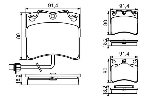 Kit de plaquettes de frein, frein à disque BOSCH 0 986 494 041